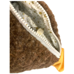 sac banane artisanal laine mouton marron velours