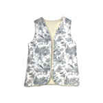 gilet long laine pyrénée ecru gaze coton oiseaux gris (2)