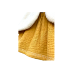 JUPE DOUBLE GAZE FILLE JAUNE MOUTARDE BRODEE