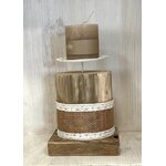 bougeoir bois flotté dentelle jute