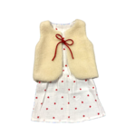 gilet laine pyrenees blanc coeur rouge jupe gaze enfant