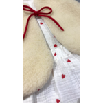 gilet laine pyrenees blanc coeur rouge