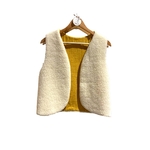 gilet laine pyrenees gaze coton jaune moutarde or