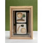 cadre vitrine coquillages verre mer bois flotté