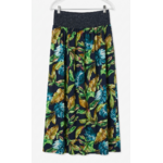 jupe viscose bleu feuillage cintre