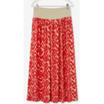 jupe rouge beige motifs geometriques cintre