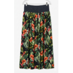 jupe viscose noire feuillage cintre