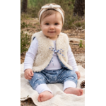 ensemble gilet sarouel mouton ecru banquise bleu