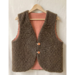 gilet réversible laine pyrénées marron marsala 2 boutons