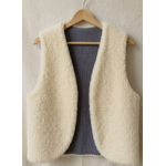 gilet laine ecru dg gris foncé