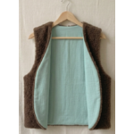 gilet laine marron dg vert eau