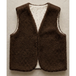 gilet laine marron dg fleuri beige