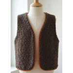gilet laine pyrenees marron rouille uni