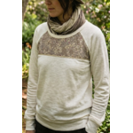sweat fleuri beige bambou