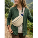 sac banane laine pyrenees  beige marine velours
