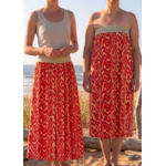 jupe longue robe bustier plage 2en1 artisanat landais france créatrice rouge