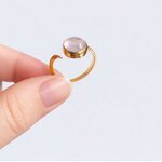 bague quartz rose argent doré2