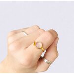 bague quartz rose argent doré3