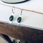 boucle oreille onyx vert argent créatrice