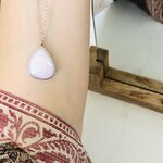 collier chaine pendentif quartz rose opaque (4)