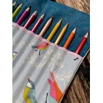 trousse crayons enroulable artisanat local france créatrice oiseaux nomade détail