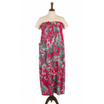 jupe longue et robe 2en1 viscose tropical rose vert artisanal  poche
