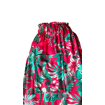 jupe longue viscose tropical rose vert artisanal  poche