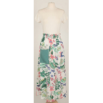 jupe longue viscose fleur papillon blanc bleu vert artisanal