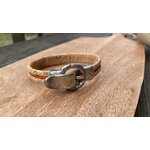 bracelet liege boucle ceinture fait main orange