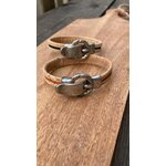 bracelet liege boucle ceinture fait main noir ou orange