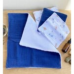 LSV kit lingettes serviette visage routine bleu