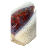 trousse toilette laine mouton moumoute ecru fleur orange (3)