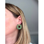 boucles oreilles doré vert kaki irisé pailletté léger éco resine artisanal acier inox (2)