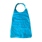 serviette cantine réversible coton artisanal france landes éponge bleu ski montagne
