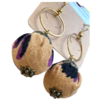 boucle oreille tissu camel leo