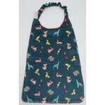 serviette cantine éponge coton origami fond bleu animaux