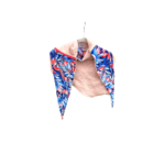 chale foulard grand triangle bleu rose fleuri gaze coton viscose (1)