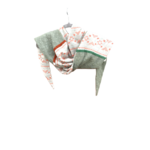 chale foulard grand triangle vert amande corail brodé gaze coton viscose