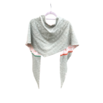 chale foulard grand triangle vert amande corail brodé gaze coton viscose (2)