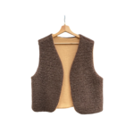 gilet laine pyrénées marron mixte gaze coton camel artisanal france (1)