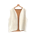 gilet laine pyrénées écru beige mixte gaze coton camel artisanal france (1)