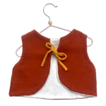 gilet gaze coton molleton bambou naturel artisanal réversible rouille