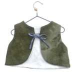 gilet gaze coton molleton bambou naturel artisanal réversible vert olive