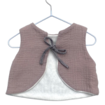 gilet gaze coton molleton bambou naturel artisanal réversible beige rosé