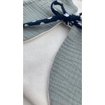 gilet gaze coton molleton bambou naturel artisanal réversible vert de gris ecru