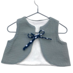 gilet gaze coton molleton bambou naturel artisanal réversible veret de gris