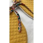 gilet gaze coton molleton bambou naturel artisanal réversible jaune moutarde