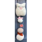 deco chouette laine pyrénées francaise gaze coton deco  beige naturelle pompons