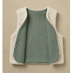 gilet laine ecrue gaze coton vert olive2