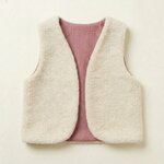 gilet laine ecrue gaze coton vieu rose irisé2